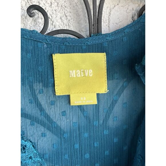 Maeve By Anthropologie Meadow Ruffle Dress - Size XS - Teal - Picture 10 of 10